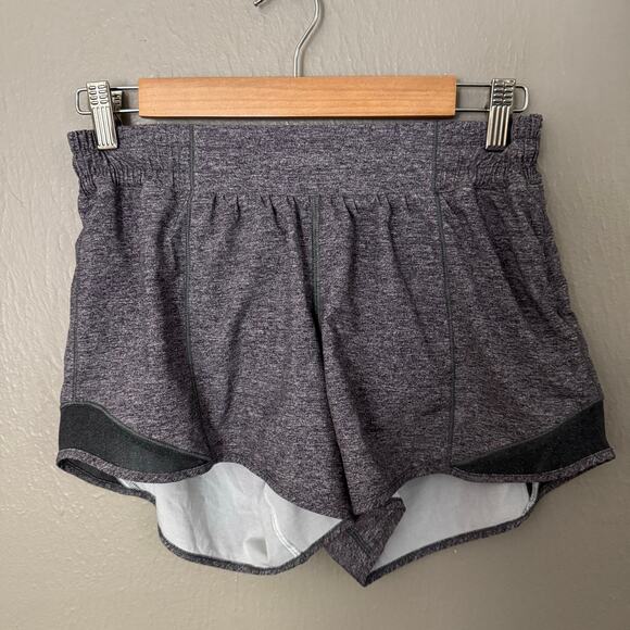 LULULEMON Hotty Hot LR Short 4" Lined Heather Gray Size 6 casual athletic - Picture 1 of 6